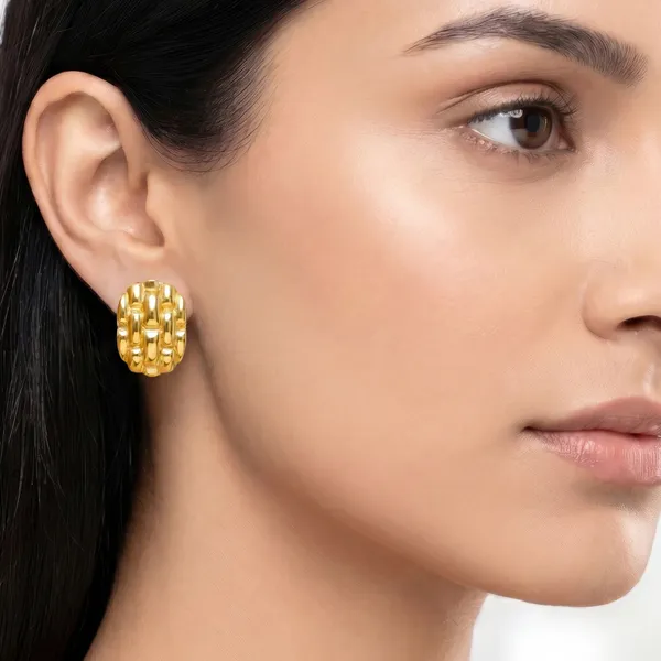 Gold_Toned_Textured_Woven_Design_Stud_Earrings_for_Women