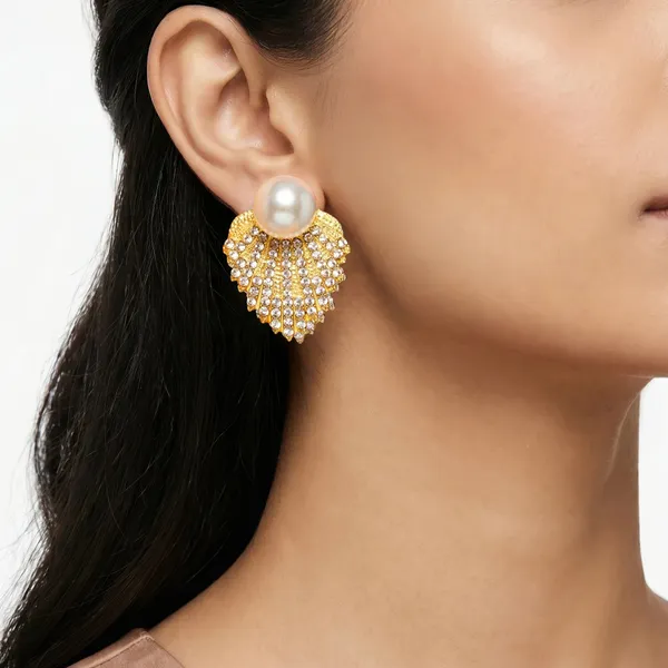 Gold_Pearl_Shell_Studded_Stud_Earrings_for_Women