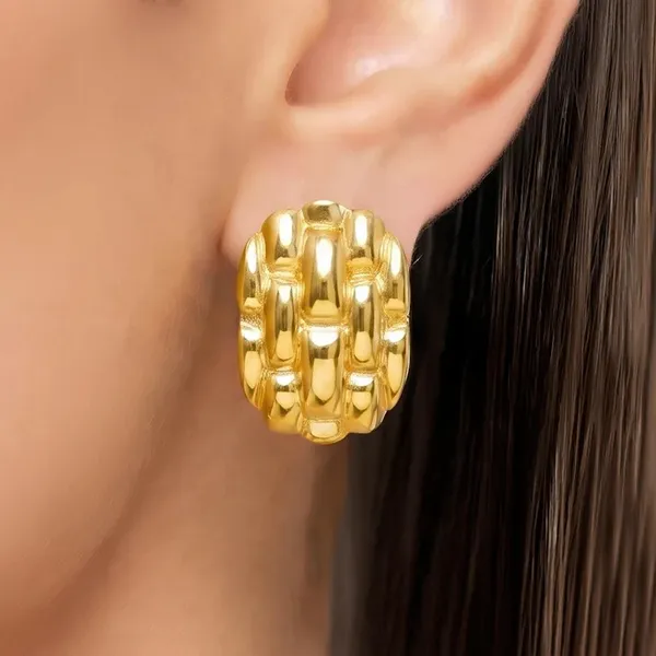 Gold_Toned_Textured_Woven_Design_Stud_Earrings_for_Women