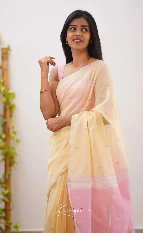 Elegant_Cream_&_Pink_Soft_Lilan_Slab_Saree_with_Rich_Woven_Pallu_&_Designer_Blouse