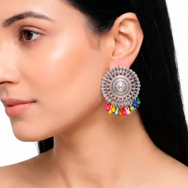 Oxidised_Silver_Round_Jhumka_Earrings_with_Multicolor_Beads_for_Women