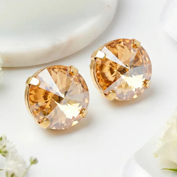 Gold_Champagne_Crystal_Round_Stud_Earrings_for_Women