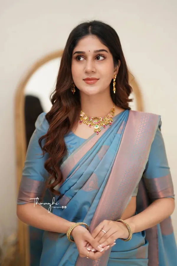 Navy_Blue_Soft_Lichi_Silk_Saree_with_Rich_Jacquard_Woven_Border_&_Designer_Pallu_|_Traditional_Party_Wear_Saree_with_Unstitched_Blouse_Piece