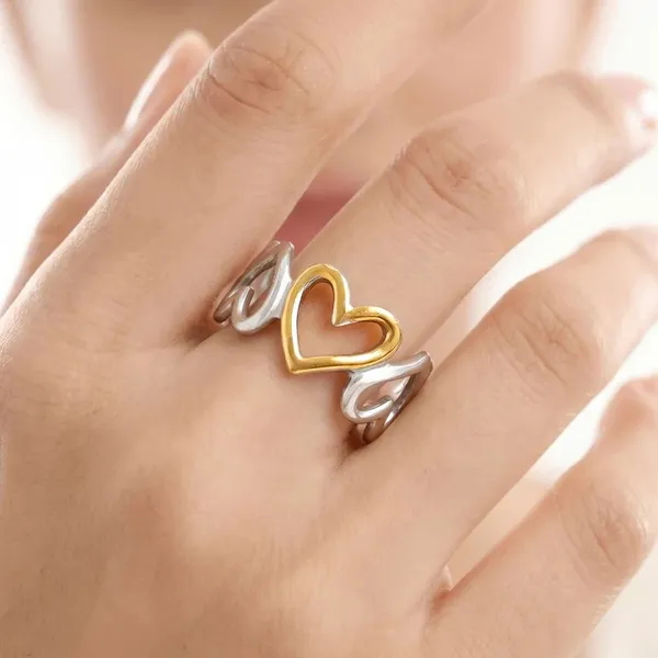 Silver_Gold_Toned_Multi_Heart_Adjustable_Ring_for_Women