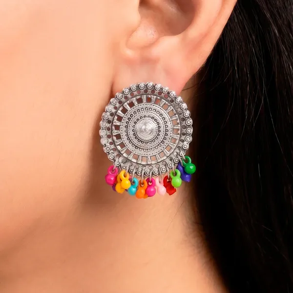 Oxidised_Silver_Round_Jhumka_Earrings_with_Multicolor_Beads_for_Women