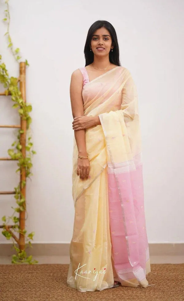 Elegant_Cream_&_Pink_Soft_Lilan_Slab_Saree_with_Rich_Woven_Pallu_&_Designer_Blouse