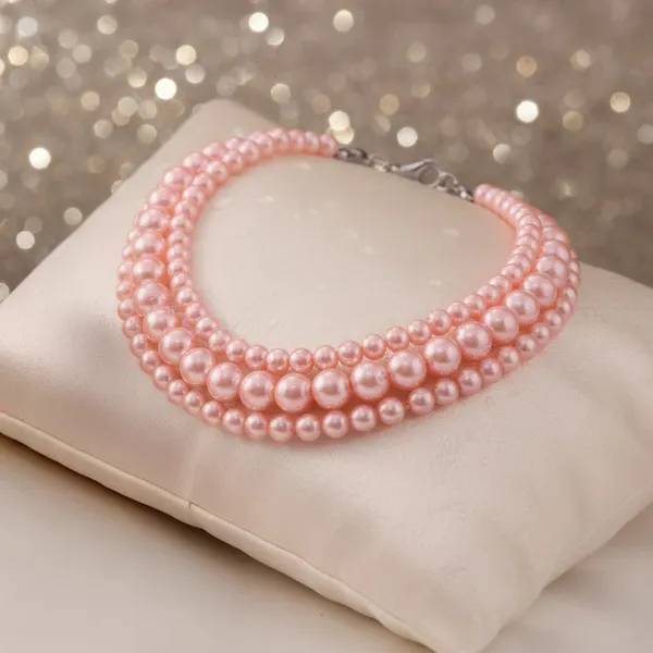 Pink_Pearl_Multi_Strand_Choker_Necklace_for_Women