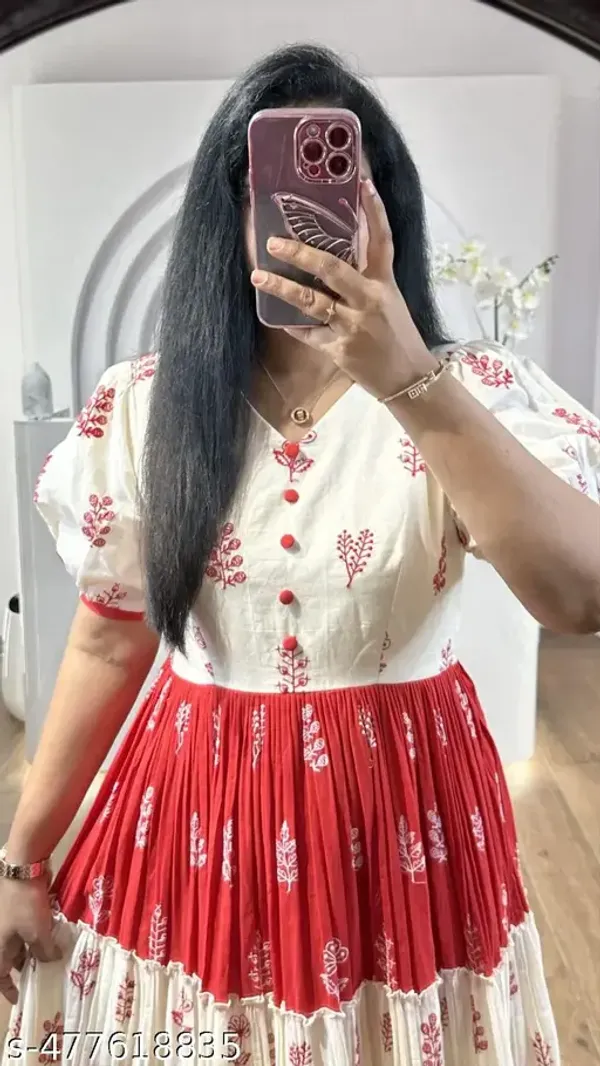 Women_Trendy_Stylish_Cotton_Printed_V_Neck_Long_Party_Wear_Gown_(White)