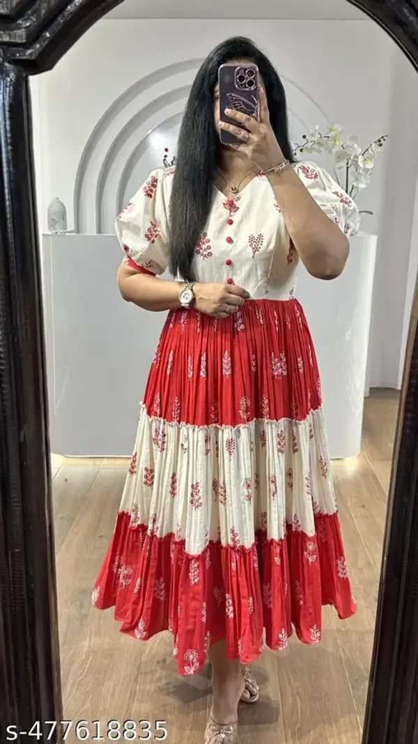 Women_Trendy_Stylish_Cotton_Printed_V_Neck_Long_Party_Wear_Gown_(White)