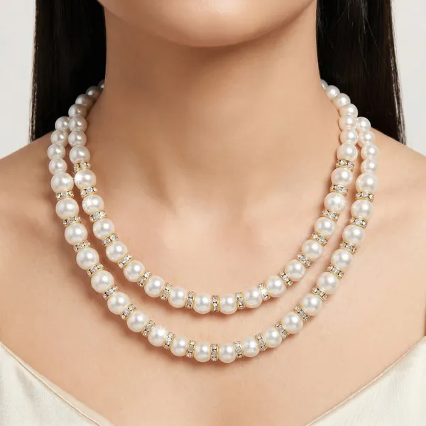 Pearl_Layered_Gold_Rondelle_Necklace_and_Earring_Set_for_Women