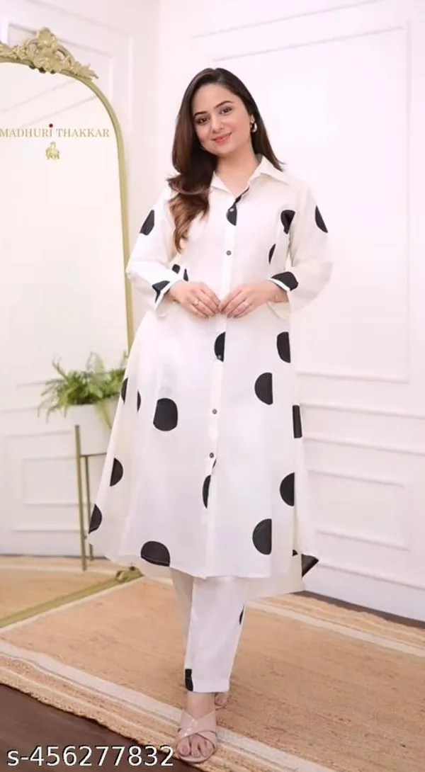 Black_Cotton_Regular_Fit_Casual_Kurta_&_Pant_Set_For_Women