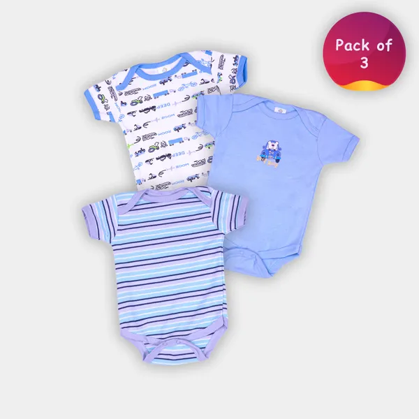 Pack_Of_3_Light_Blue_Hosiery_PrintedHalf_Sleeves_Round_Neck_Casual_Dungaree_Body_Suit_For_Baby_Boys_&_Baby_Girls