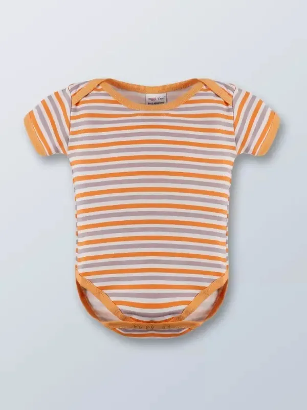 Pack_Of_3_Orange__Hosiery_Half_Sleeves_Round_Neck_Casual_Body_Suit_For_Baby_Boys
