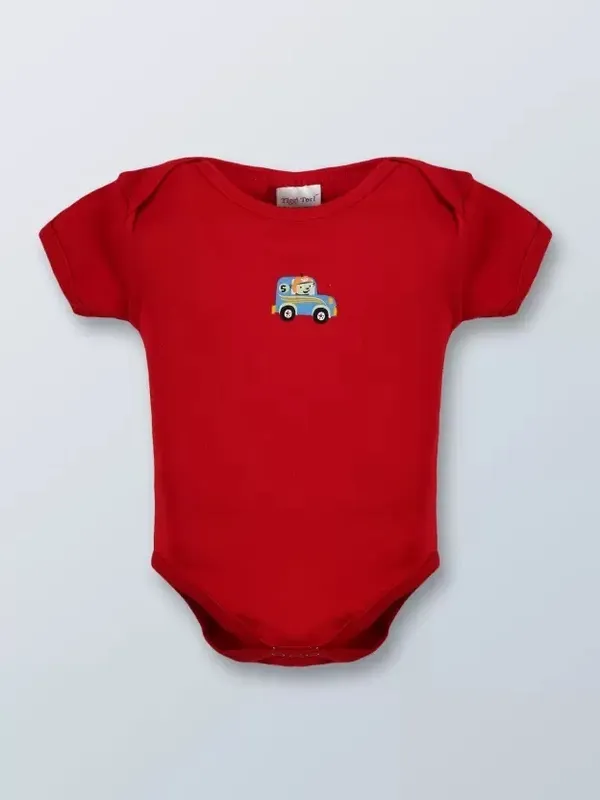 Pack_Of_3_Red__Hosiery_Half_Sleeves_Round_Neck_Casual_Body_Suit_For_Baby_Boys