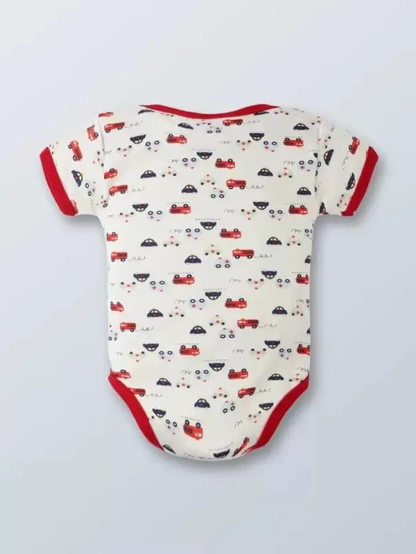 Pack_Of_3_Red__Hosiery_Half_Sleeves_Round_Neck_Casual_Body_Suit_For_Baby_Boys