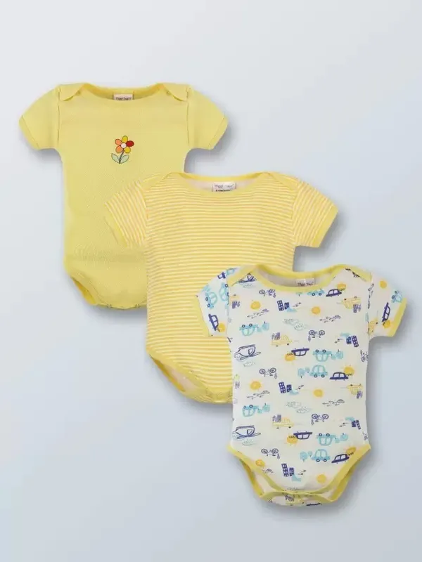 Pack_Of_3_Yellow_Hosiery_Half_Sleeves_Round_Neck_Casual_Body_Suit_Baby_Boys