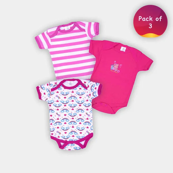 Pack_Of_3_Rani_Pink_Hosiery_PrintedHalf_Sleeves_Round_Neck_Body_Suit_For_Baby_Boys_&_Baby_Girls