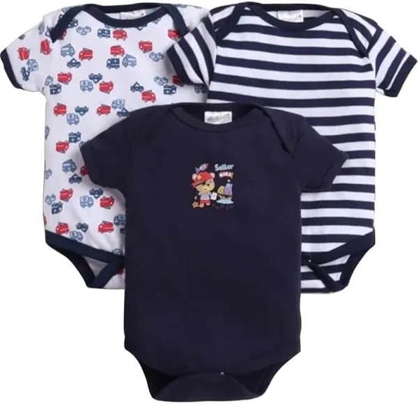 Pack_Of_3_Navy_Blue_Hosiery_PrintedBell_Sleeves_Round_Neck_Casual_Dungaree_For_Baby_Boys_&_Baby_Girls