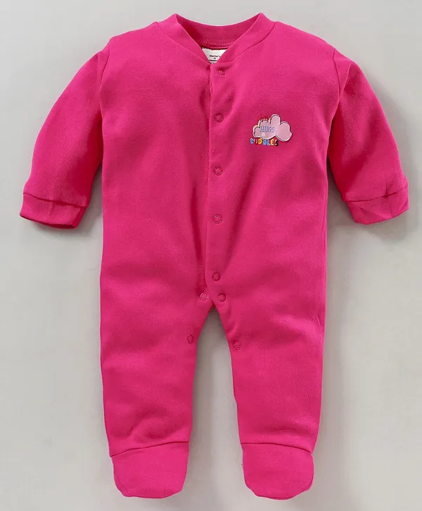 Pack_Of_3_Dark_Pink_Hosiery_PrintedFull_Sleeves_Romper_For_Baby_Boys_&_Baby_Girls