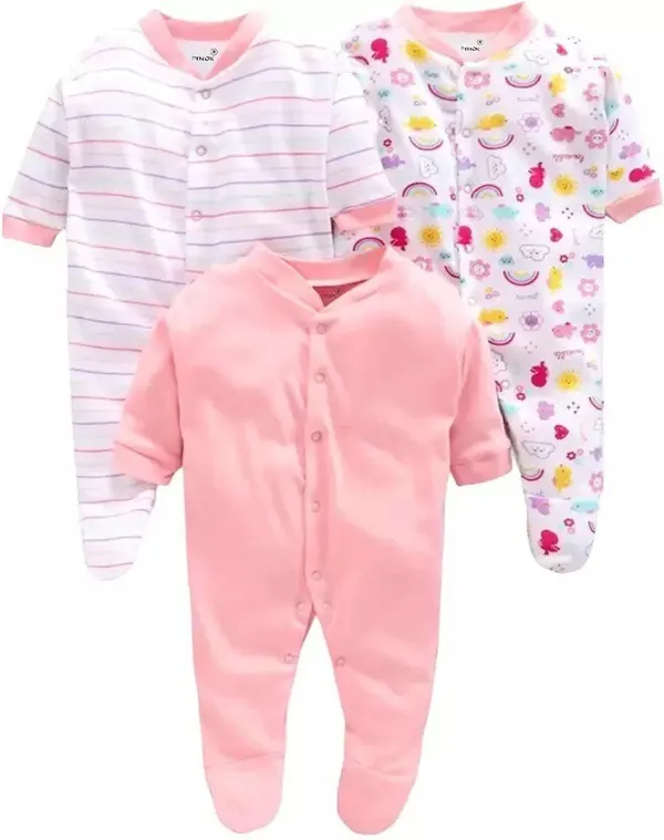 Pack_Of_3_Pink_Hosiery_PrintedFull_Sleeves_Romper_For_Baby_Boys_&_Baby_Girls