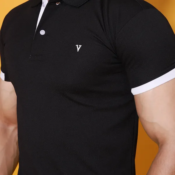Black_Polo_Neck_Solid_Cotton_Blend_Half_Sleeve_Casual_T-Shirt_For_Men