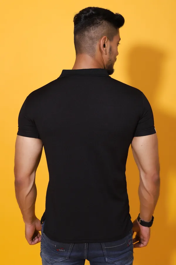 Black_Polo_Neck_Solid_Cotton_Blend_Half_Sleeve_Casual_T-Shirt_For_Men