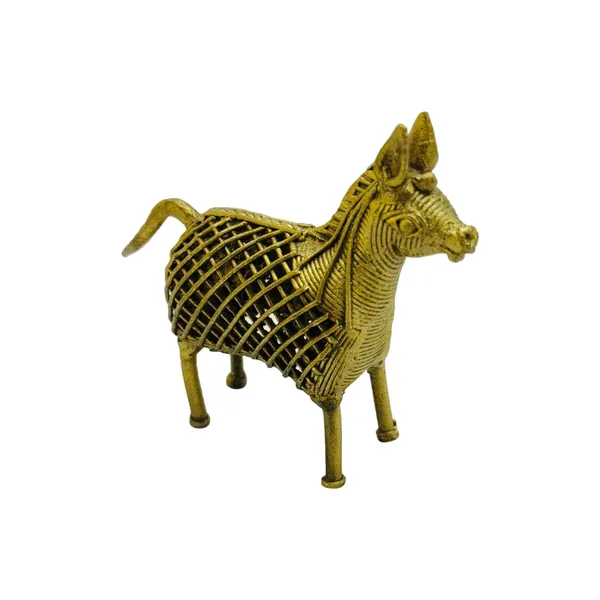 Golden_Brass_Horse_Statue_Handmade_Sculpture_Dokra_Home_Decor,_Metal_Art