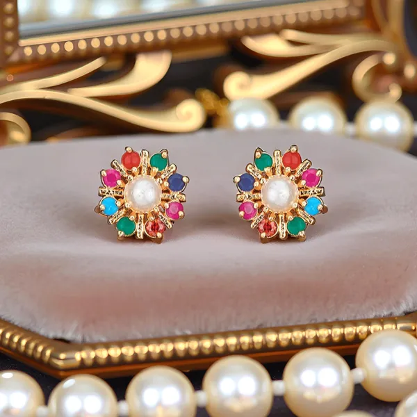 Multicolor_Alloy_Push_Back_Ethnic_Stud_Earring_For_Women