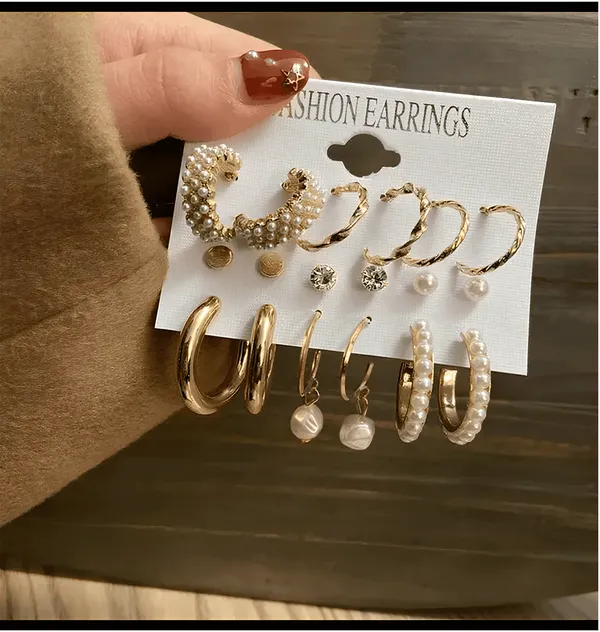9_Pairs_Earrings_Set,_Stylish_Hoop_and_Stud_Earrings_for_Women,_Trendy_Jewelry_Accessories