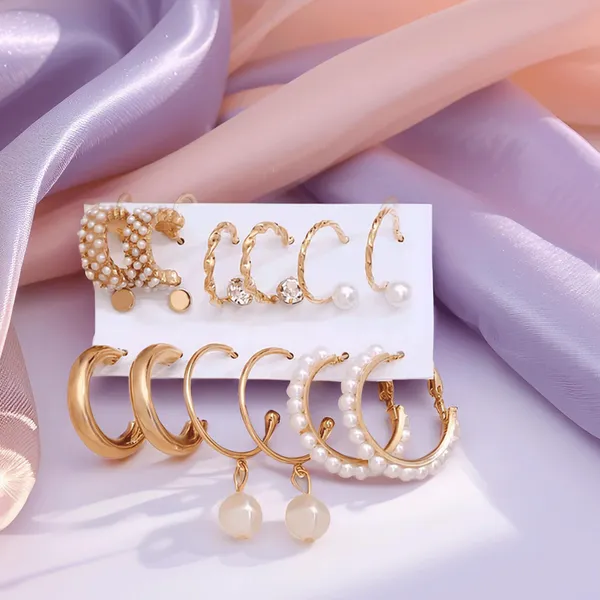 9_Pairs_Earrings_Set,_Stylish_Hoop_and_Stud_Earrings_for_Women,_Trendy_Jewelry_Accessories