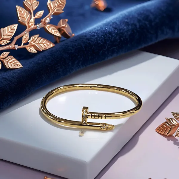 Nail_Gold_Plated_Diamond_Studded_Bracelet_|___Waterproof__Bracelet