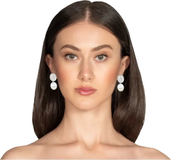 White_&_Grey___push_and_pull_Ethnic_Stud_Earring_For_Women