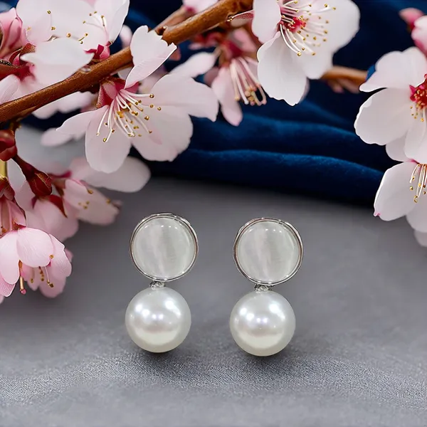 White_&_Grey___push_and_pull_Ethnic_Stud_Earring_For_Women