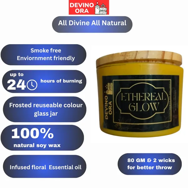 Eathreal_Glow_Mustard_Yellow_Soy_Wax_Scented_Candle_80G_Frosted_Glass_Jar_20_Hours_Burn_Time2_Wicks_For_An_Even_Burn_And_Better_Fragrance_Distribution
