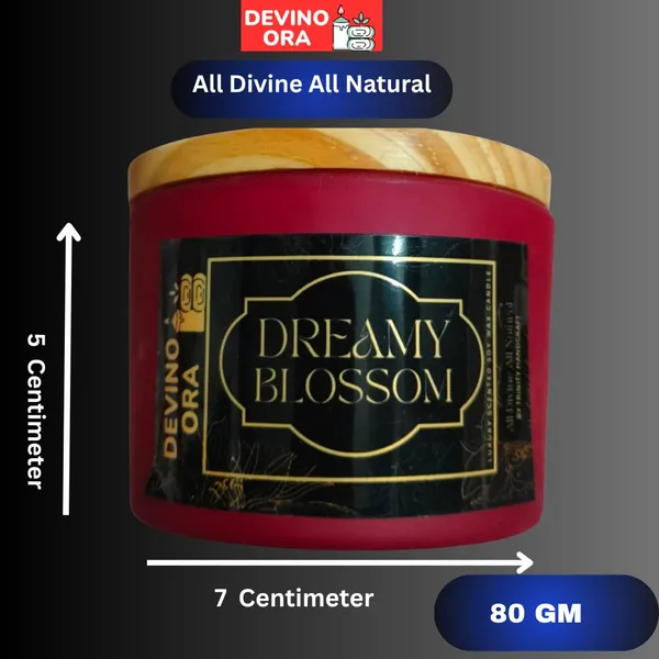 DREAMY_BLOSSOM_Soy_Wax_Scented_Candle_80G_Frosted_Glass_Jar_20_Hours_Burn_Time2_Wicks_For_An_Even_Burn_And_Better_Fragrance_Distribution(_Pack_of_1)