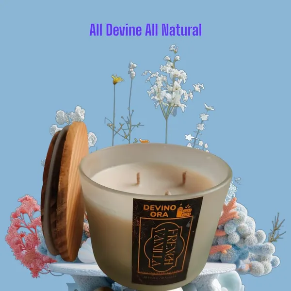 French_Vanilla_Soy_Wax_Scented_Candle_Frosted_Glass_Jar_40_Hours_Burn_Time3_Wicks_For_An_Even_Burn_And_Better_Fragrance_Distribution_(Pack_of_1)