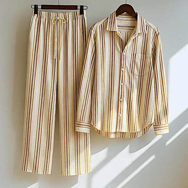 Button-Up_Tunic_and_Palazzo_Co-ord_Set_|_Elegant_Sun_Stripe_Western_Wear_for_Women