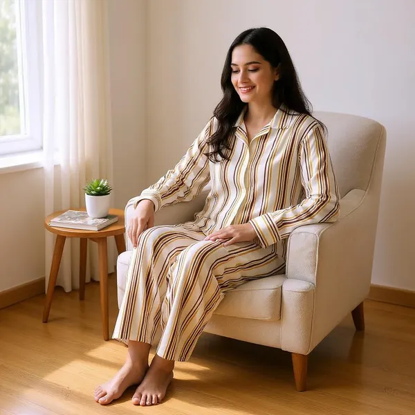 Button-Up_Tunic_and_Palazzo_Co-ord_Set_|_Elegant_Sun_Stripe_Western_Wear_for_Women