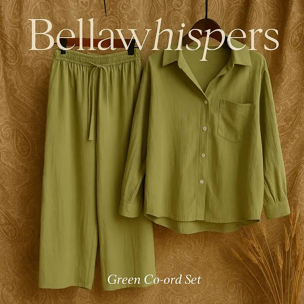 Fashionable_Button-Up_Tunic_and_Palazzo_Co-ord_Set_|_Elegant_Pista_Green_Western_Wear_for_Women