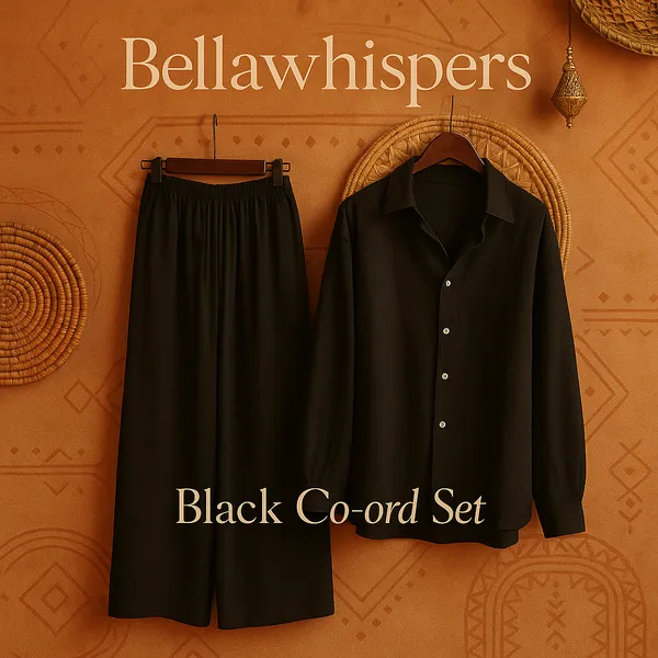 Fashionable_Button-Up_Tunic_and_Palazzo_Co-ord_Set_|_Elegant_Black_Western_Wear_for_Women