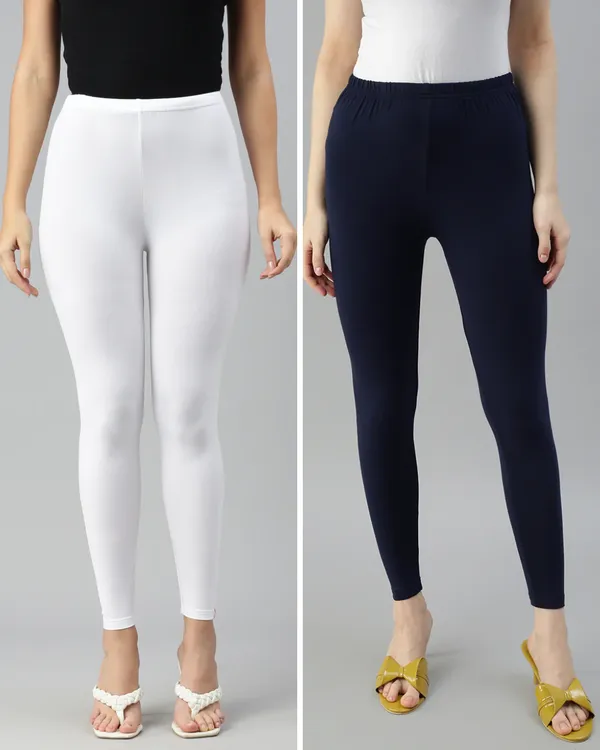 Cotton_Stretch_Ankle_Leggings_(Combo)_-_White_&_Navy_Blue