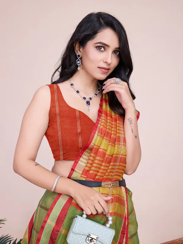 Mahendi_Green_Kota_Doriya_Saree_With_Zari_Weaving_Work
