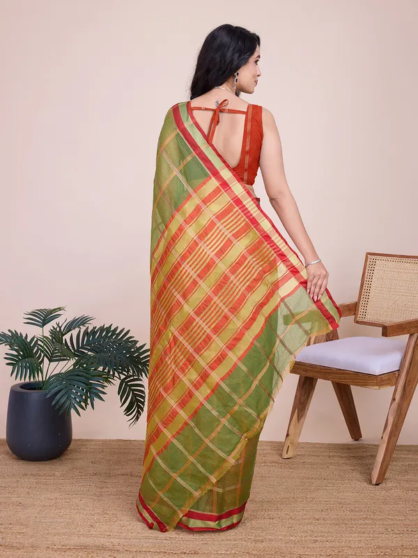 Mahendi_Green_Kota_Doriya_Saree_With_Zari_Weaving_Work