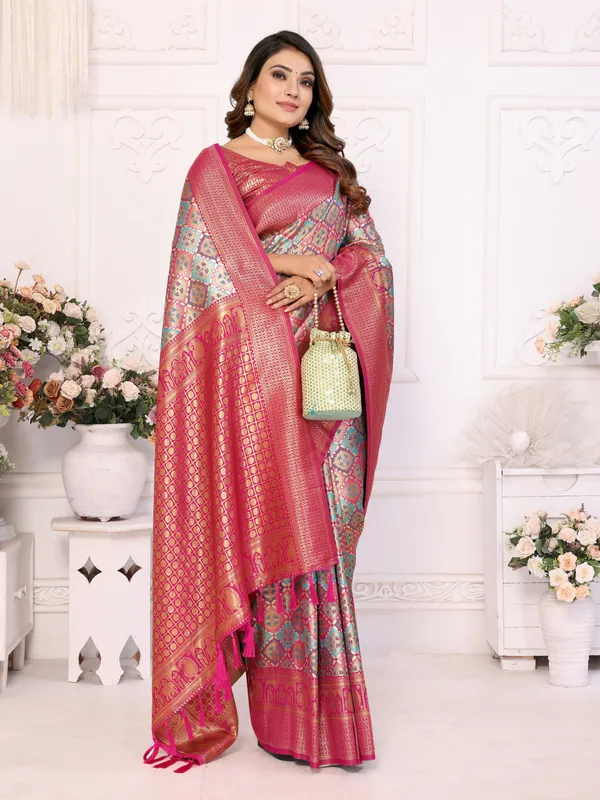 Multi_Banarasi_Chaturi_Silk_Saree_With_Zari_Weaving_Work