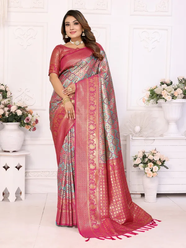 Multi_Banarasi_Chaturi_Silk_Saree_With_Zari_Weaving_Work