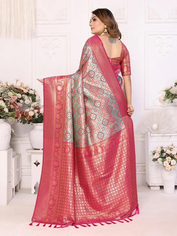 Multi_Banarasi_Chaturi_Silk_Saree_With_Zari_Weaving_Work
