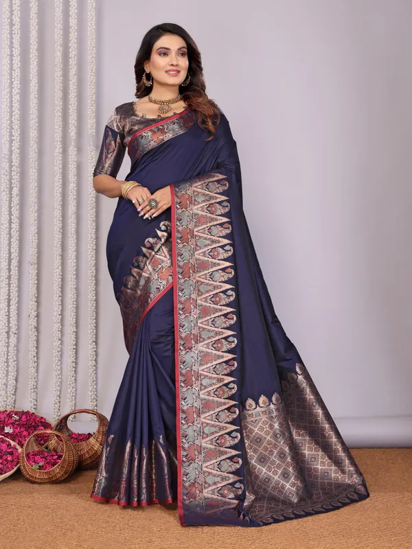 Navy_Blue_Premium_Soft_Banarasi_Silk_Saree_With_Zari_Weaving_Work
