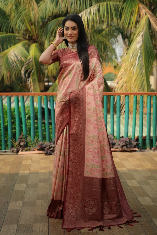 Peach_Kanjivaram_Silk_Saree_With_Zari_Weaving_Work