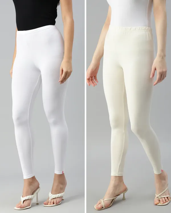 Cotton_Stretch_Ankle_Leggings_(Combo)_-_White_&__Cream
