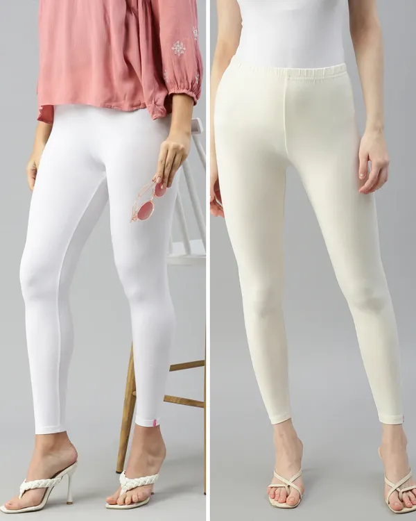 Cotton_Stretch_Ankle_Leggings_(Combo)_-_White_&__Cream